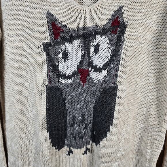 Abercrombie & Fitch Sweater Womens Small Owl Knit - Picture 2 of 8